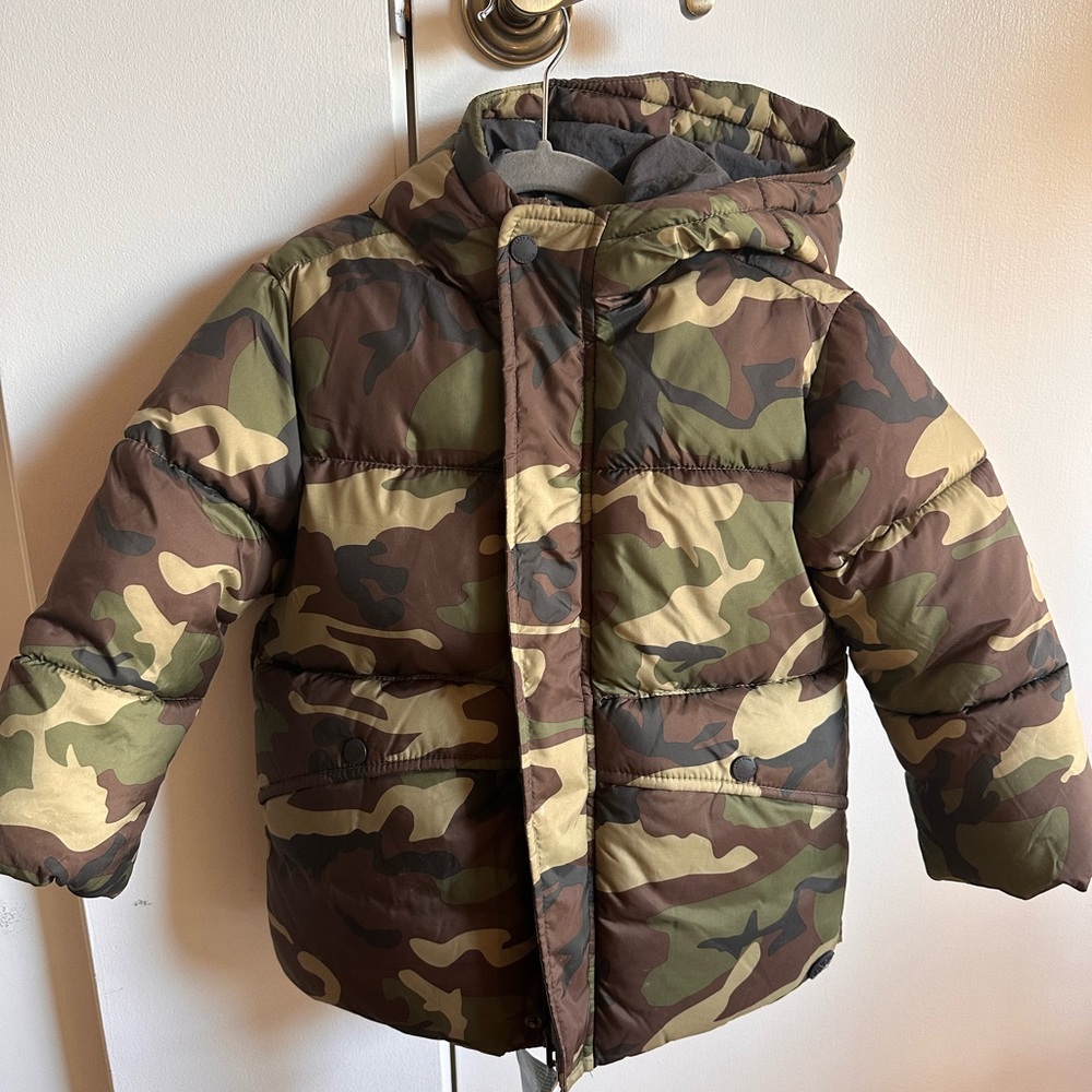 Zara Green and Brown Camouflage Jacket